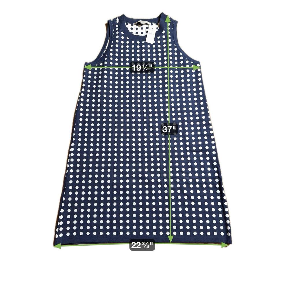 Ann Taylor Loft Sweater Dress Women’s Medium Blue/Wht Polka Dot NWT - Picture 7 of 7